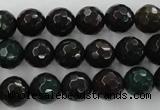 CPT403 15.5 inches 10mm faceted round green picture jasper beads