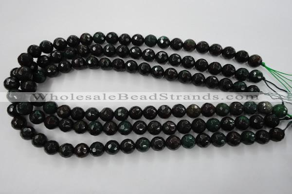 CPT403 15.5 inches 10mm faceted round green picture jasper beads