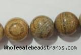 CPT458 15.5 inches 20mm round picture jasper beads wholesale