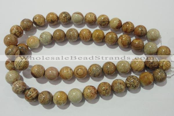 CPT458 15.5 inches 20mm round picture jasper beads wholesale