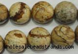 CPT506 15.5 inches 16mm faceted round picture jasper beads wholesale