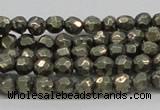 CPY04 16 inches 6mm faceted round pyrite gemstone beads wholesale