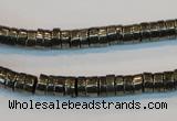 CPY115 15.5 inches 3*6mm heishi pyrite gemstone beads wholesale