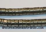 CPY116 15.5 inches 4*8mm heishi pyrite gemstone beads wholesale