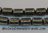 CPY122 15.5 inches 8*12mm tube pyrite gemstone beads wholesale