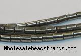 CPY125 15.5 inches 4*6mm tube pyrite gemstone beads wholesale