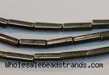 CPY126 15.5 inches 4*13mm tube pyrite gemstone beads wholesale