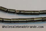 CPY127 15.5 inches 5*8mm tube pyrite gemstone beads wholesale