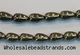 CPY131 15.5 inches 6*10mm teardrop pyrite gemstone beads wholesale