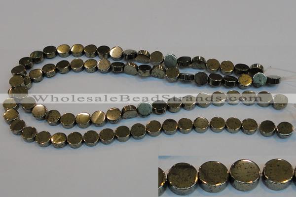 CPY152 15.5 inches 10mm coin pyrite gemstone beads wholesale