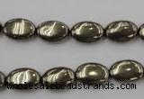 CPY231 15.5 inches 8*12mm oval pyrite gemstone beads wholesale