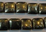 CPY318 15.5 inches 14*14mm square pyrite gemstone beads wholesale