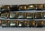 CPY320 15.5 inches 8*10mm rectangle pyrite gemstone beads wholesale