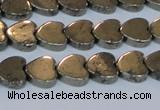 CPY332 15.5 inches 10*10mm heart pyrite gemstone beads