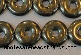 CPY339 15.5 inches 18mm donut pyrite gemstone beads wholesale