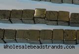 CPY352 15.5 inches 8*8mm cube pyrite gemstone beads wholesale