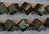 CPY364 15.5 inches 12*12mm faceted cube pyrite gemstone beads