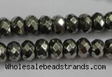 CPY39 16 inches 3*6mm faceted rondelle pyrite gemstone beads wholesale