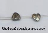 CPY393 Top drilled 8*8mm faceted heart pyrite gemstone beads wholesale