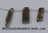 CPY395 Top drilled 7*15mm - 8*20mm sticks pyrite gemstone beads