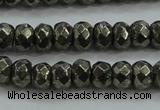 CPY428 15.5 inches 4*6mm faceted rondelle pyrite gemstone beads