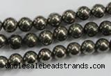 CPY48 16 inches 10mm round pyrite gemstone beads wholesale