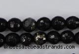 CPY501 15.5 inches 6mm faceted round natural chalcopyrite beads