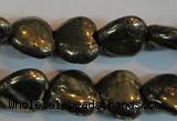 CPY52 16 inches 12*12mm heart pyrite gemstone beads wholesale