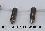 CPY555 Top drilled 6*22mm sticks pyrite gemstone beads