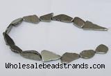 CPY585 15.5 inches 18*25mm - 16*35mm freeform pyrite gemstone beads