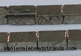 CPY594 15.5 inches 10*20mm cuboid pyrite gemstone beads