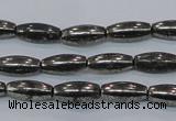 CPY600 15.5 inches 5*16mm rice pyrite gemstone beads wholesale