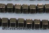 CPY618 15.5 inches 9*10mm pyrite gemstone beads