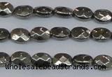 CPY630 15.5 inches 6*8mm faceted oval pyrite gemstone beads