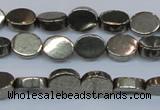 CPY640 15.5 inches 6*8mm oval pyrite gemstone beads wholesale