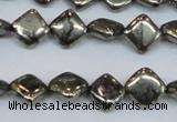 CPY647 15.5 inches 8*8mm diamond pyrite gemstone beads wholesale