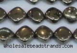 CPY648 15.5 inches 10*10mm diamond pyrite gemstone beads wholesale