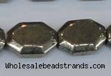 CPY655 15.5 inches 15*20mm octagonal pyrite gemstone beads