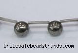 CPY665 Top drilled 10mm round pyrite gemstone beads wholesale