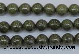 CPY751 15.5 inches 6mm round pyrite gemstone beads wholesale