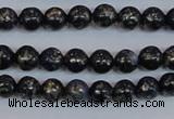 CPY771 15.5 inches 6mm round pyrite gemstone beads wholesale