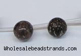 CPY780 Top drilled 10mm round pyrite gemstone beads wholesale