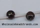 CPY781 Top drilled 10mm round pyrite gemstone beads wholesale