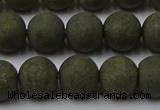 CPY815 15.5 inches 8mm round matte pyrite beads wholesale