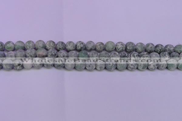 CQJ252 15.5 inches 8mm round matte Qinghai jade beads