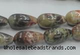 CRA06 15.5 inches 10*20mm teardrop natural rainforest agate beads