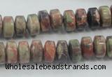 CRA07 15.5 inches 6*10mm rondelle natural rainforest agate beads