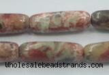 CRA09 15.5 inches 10*30mm cylinder natural rainforest agate beads