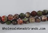 CRA100 15.5 inches 6mm faceted round rainforest agate gemstone beads