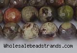 CRA162 15.5 inches 8mm faceted round rainforest agate beads